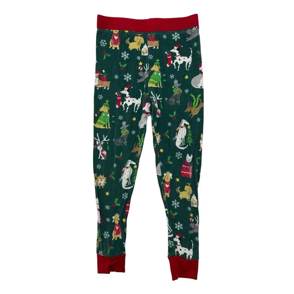LITTLE SLEEPIES Holiday Hounds Bamboo Viscose Pajama Set 2T Christmas Dog Unisex